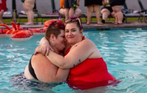 Overweight People Swimming