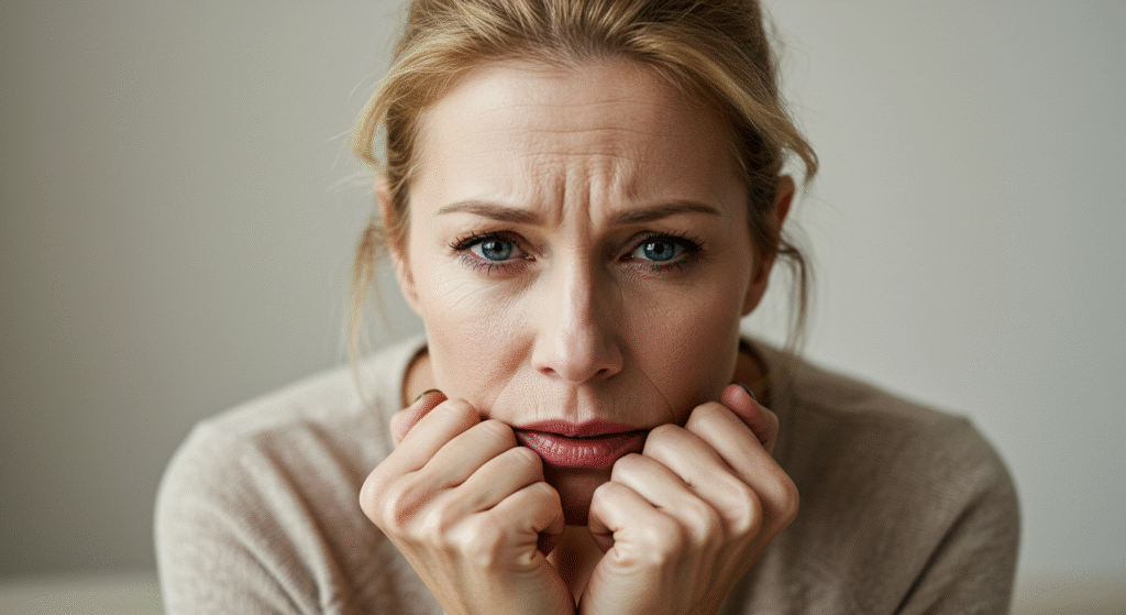 Woman Showing Her Anxiety