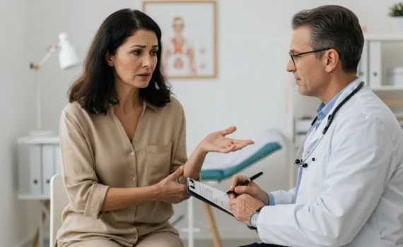 Woman Seeing a Doctor for Pain Relief
