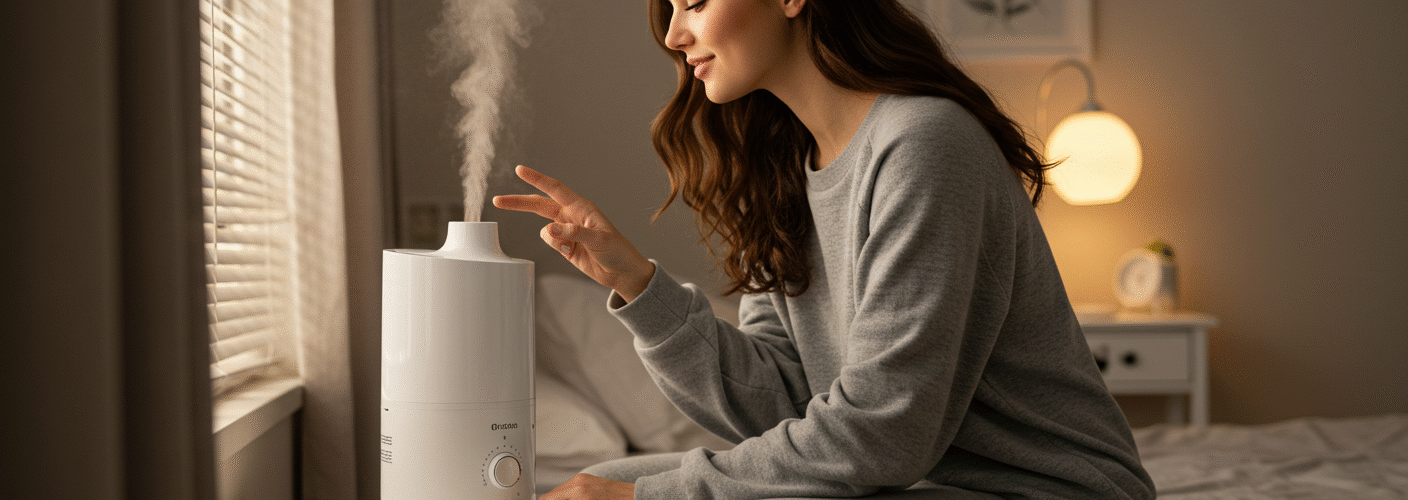 Woman Using a Humidifier
