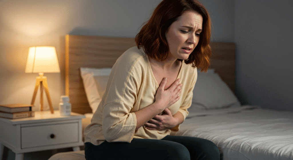 Woman Suffering from Heartburn