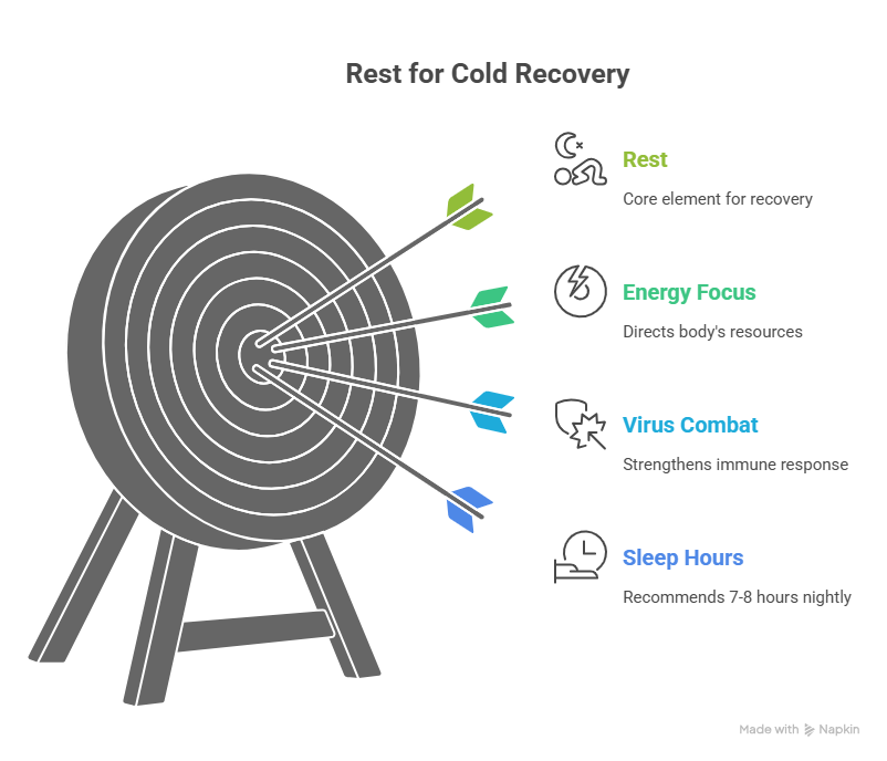 Illustration About Getting Rest for The Common Cold
