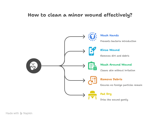 Visual Blueprint For Cleaning Minor Wounds