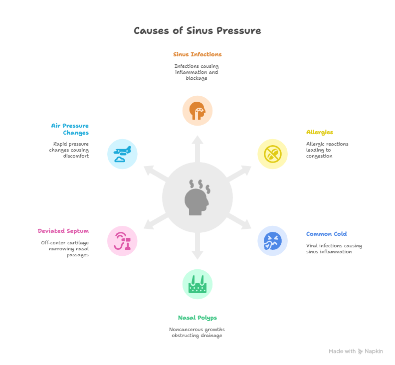 Visual Representation of The Causes of Sinus Pressure